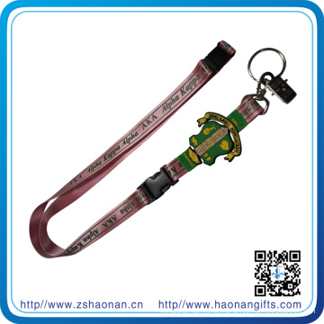 Sublimation Printing Keychain Lanyard with PVC Crest, Bulldop Clip and Split Ring